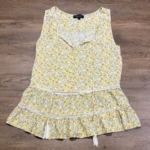 Rachel Zoe Tunic Tank Top in Yellow Ditsy Floral